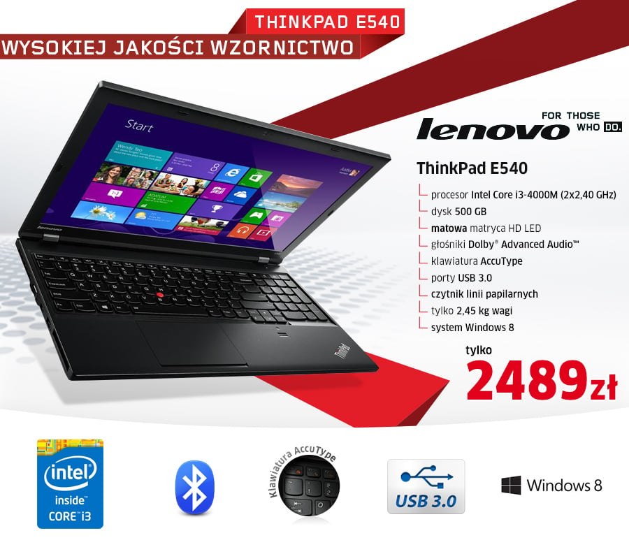 Lenovo ThinkPad E540 i3-4000M/4GB/500/DVD-RW/Win8 - Notebooki